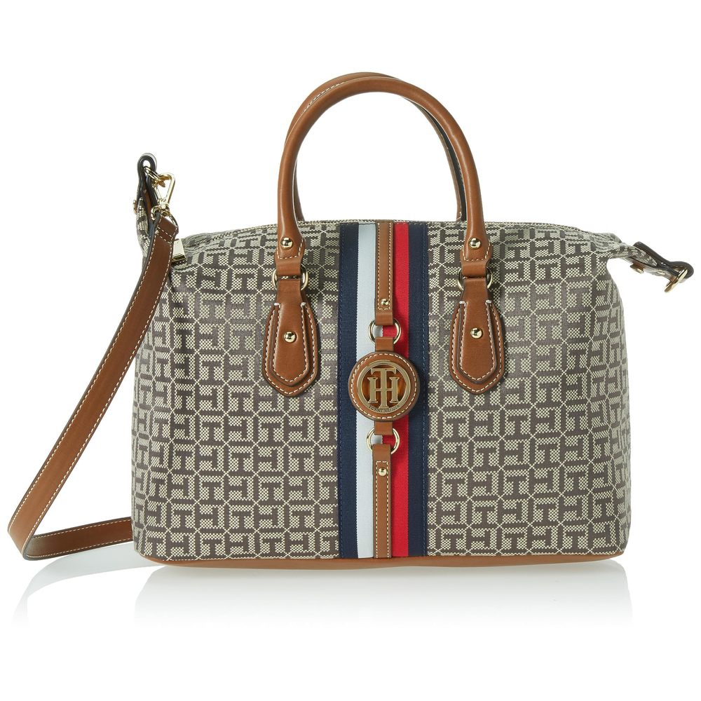 Jaden Satchel Crossbody Bag, Tan/Dk Chocolate -_-
